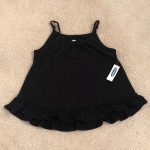 Old Navy Girls Black Flowy Tank Top Small (6-7) NWT